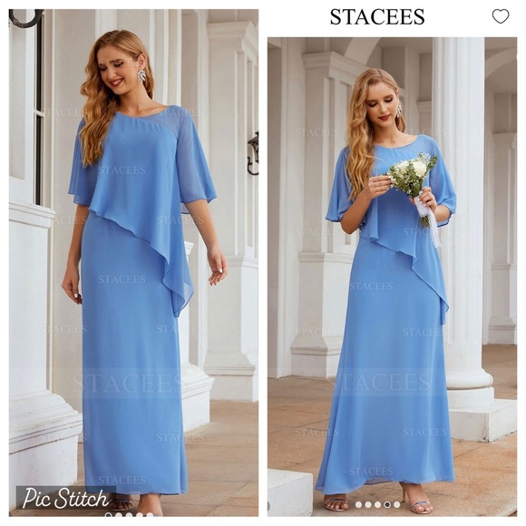 New! STACEES Sheath/Column Sleeveless Scoop Neck Ankle-Length
Size 14 - Picture 3 of 15